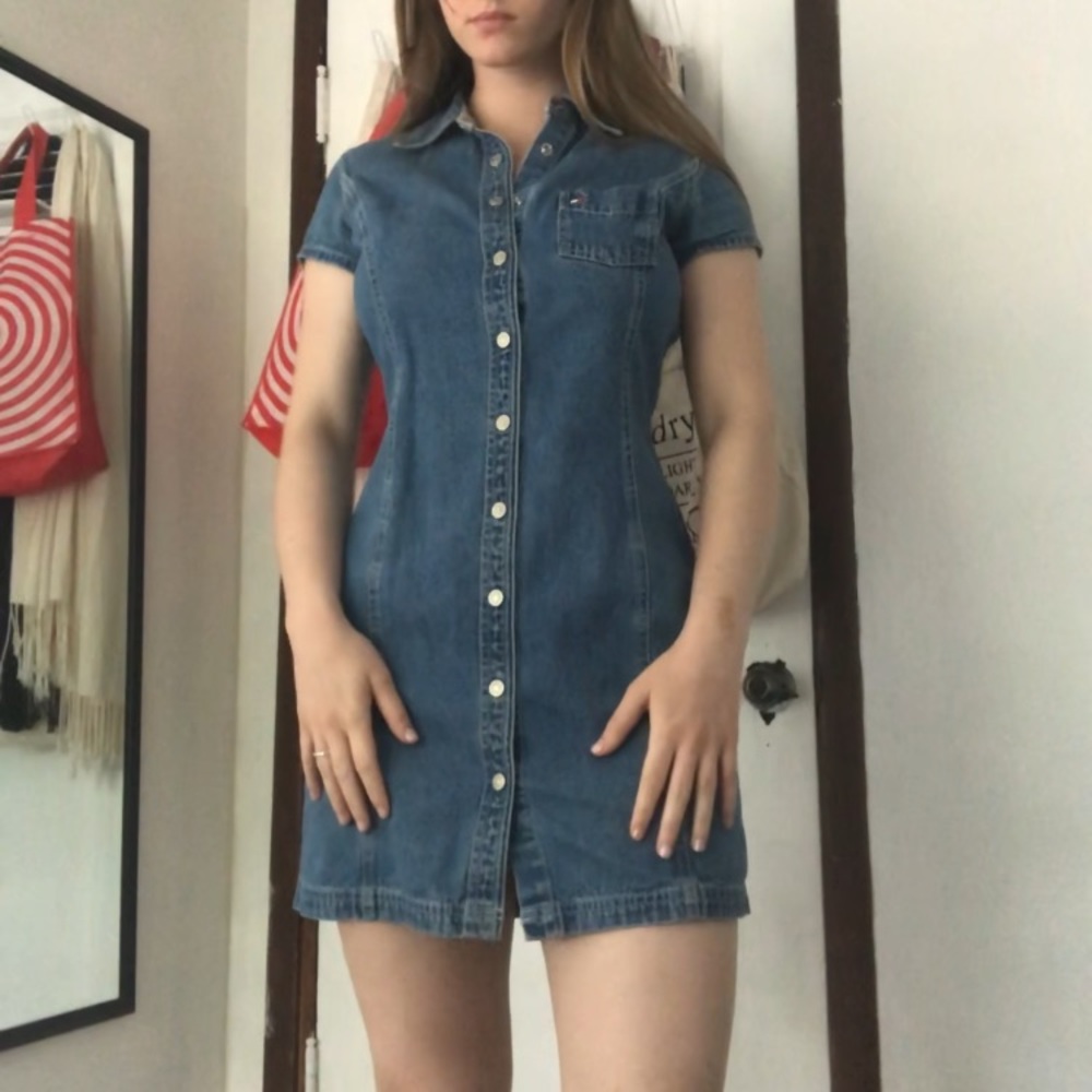 Tommy Hilfiger denim mini dress in medium …